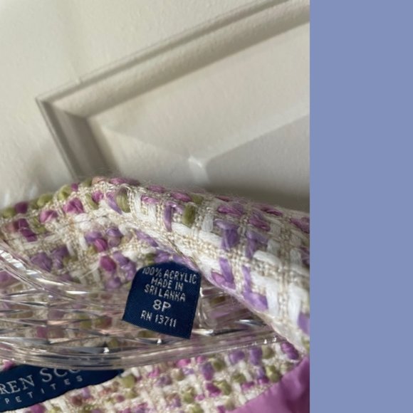 Karen Scott Purple & Green Tweed Suit - Picture 8 of 13